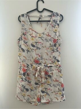 Floral Sleeveless Tie-Waist Romper